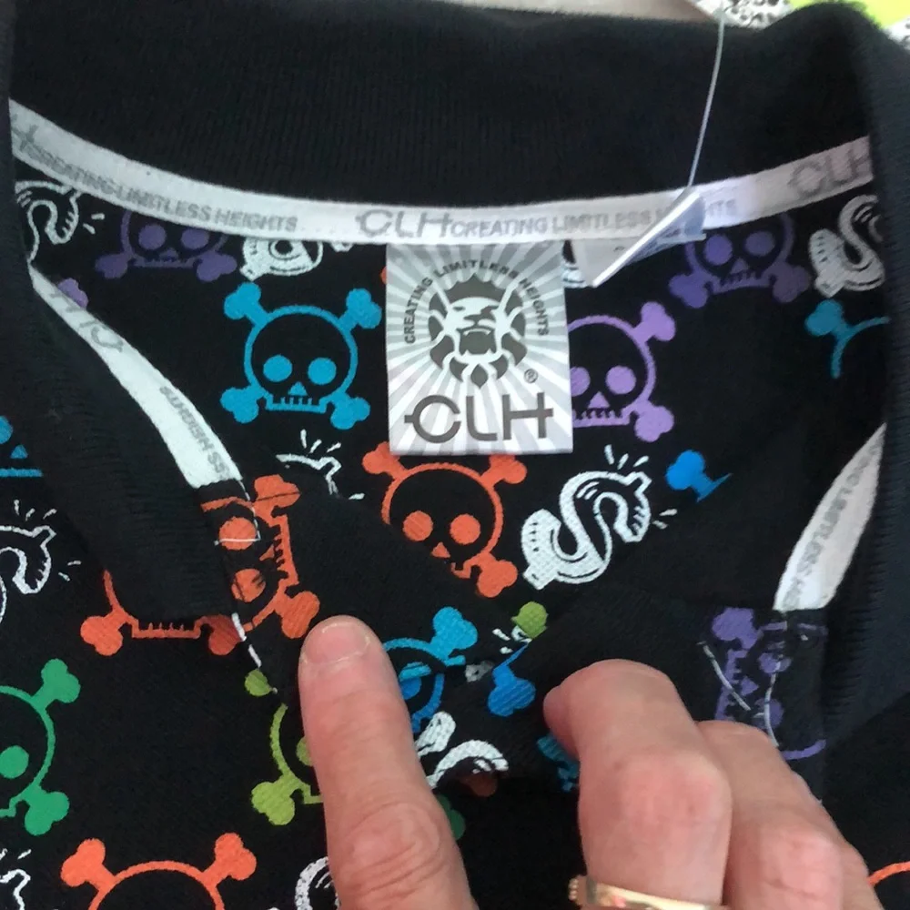 Creating Limitless Heights Skulls/Money Print Polo Glow in the Dark 2XL/3XL